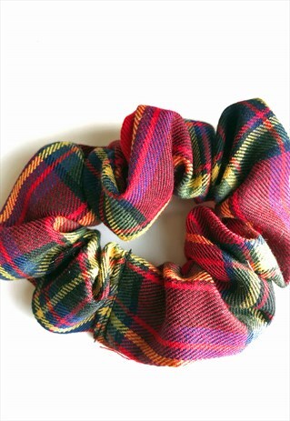REWORKED SCRUNCHIE IN RED CHECK