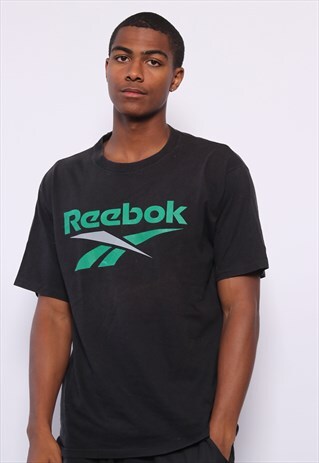 VINTAGE REEBOK BIG LOGO T-SHIRT BLACK