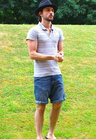 VINTAGE 90S GENTS POLO SHIRT T-SHIRT - XS - RETRO MOD INDIE