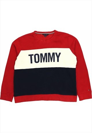 Tommy Hilfiger 90's Spellout Crewneck Sweatshirt Large Blue