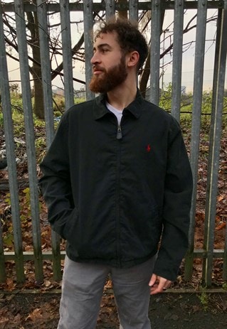 VINTAGE RALPH LAUREN BLACK HARRINGTON JACKET