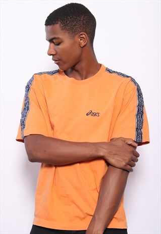 VINTAGE ASICS TAPE LOGO T-SHIRT ORANGE