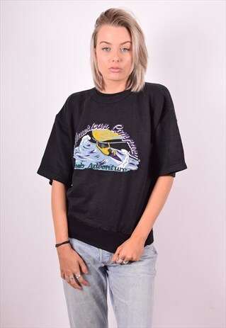 WOMENS VINTAGE TOP LARGE BLACK 90'S