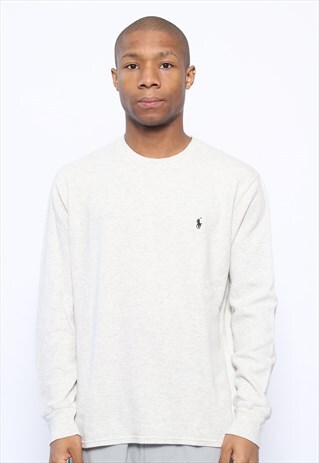 VINTAGE POLO RALPH LAUREN LONG SLEEVE T-SHIRT GREY