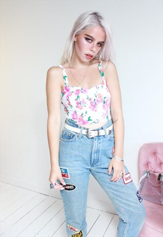 VINTAGE 90S FLORAL CROP TOP - BUSTIER