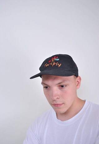 90S VINTAGE TWIPSY FUNNY BLACK CAP