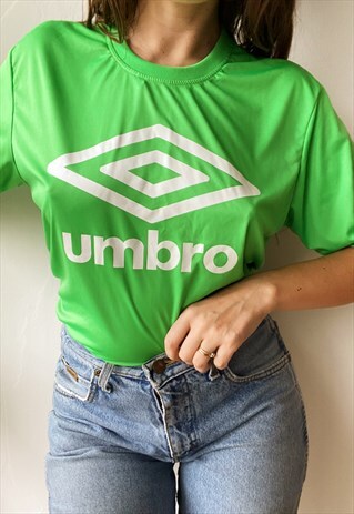 VINTAGE Y2K NEON LIME UMBRO LOGO TOP T-SHIRT TEE UNISEX