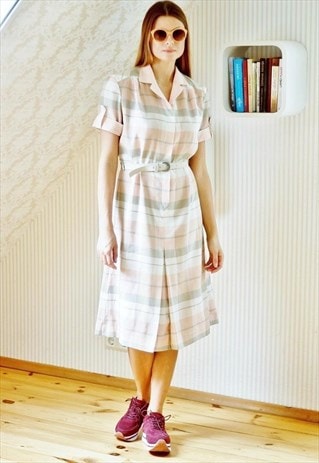 PASTEL PINK CHECKED DRESS