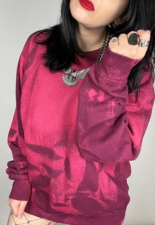 GRUNGE STYLE ACID WASH REWORKED SWEATSHIRT SIZE XL