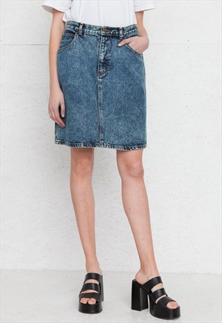 VINTAGE BLUE GUESS DENIM MINI SKIRT