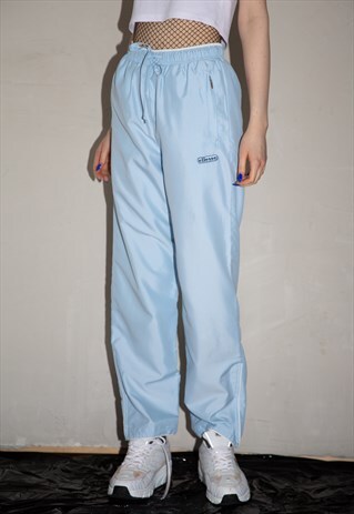 ELLESSE 90S VINTAGE BABY BLUE TRACK PANTS . UNISEX