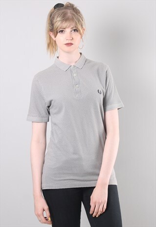 GREY POLKA DOT FRED PERRY POLO SHIRT
