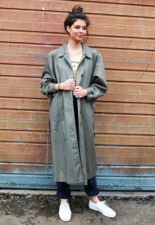 VINTAGE AQUASCUTUM GREEN TRENCH