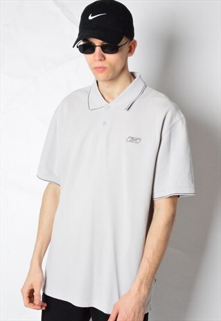 LIGHT GREY MINIMALIST REEBOK POLO SHIRT