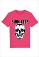 SOROTTEN SKULL FITTED T-SHIRT IN PINK