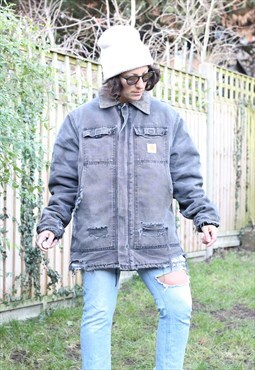 Vintage 1990s Carhartt oversized workwear jacket in grey