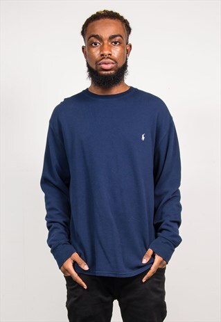 VINTAGE RALPH LAUREN BLUE LONG SLEEVE T-SHIRT / SWEATSHIRT