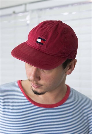 VINTAGE TOMMY HILFIGER BASEBALL CAP HAT LOGO 90S X 3.1