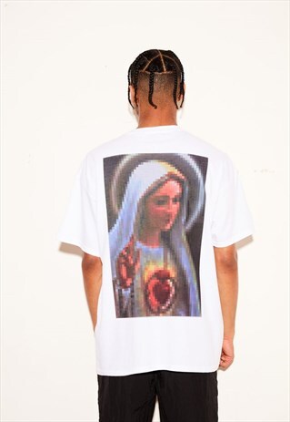 MADONNA OVERSIZED WHITE TEE
