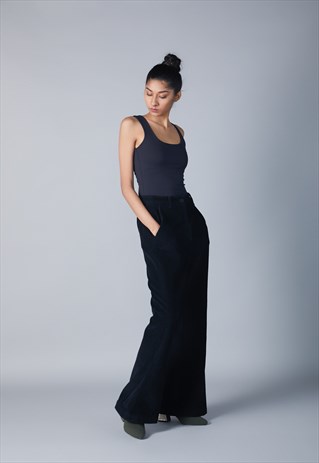 FLARE CORD WIDE LEG TROUSER