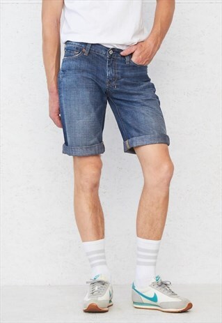 VINTAGE RETRO BLUE FOR ALL 7 MANKIND DENIM SHORTS