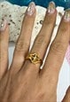 1990S GOLD PLATED CROSS SIGNET RING