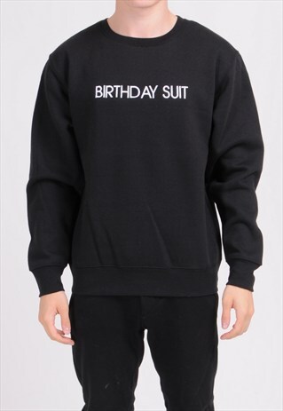 BLACK BIRTHDAY SUIT SWEATSHIRT - EMBROIDERED