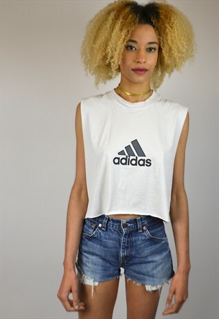 VINTAGE 90'S ADIDAS RAW-EDGE CROPPED T-SHIRT
