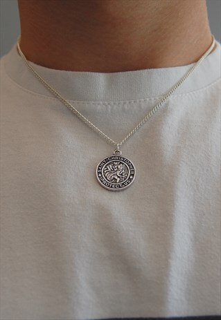 18" SILVER SAINT CHRISTOPHER NECKLACE