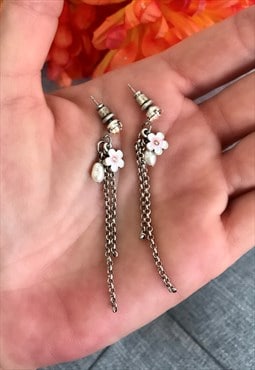 Flower Charm Dangle Earrings
