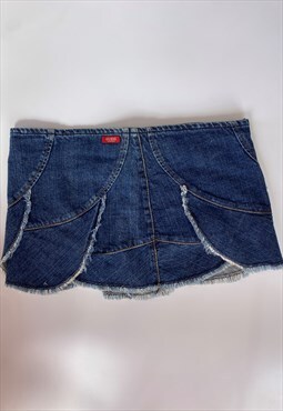 Insane Vintage Y2K Guess Blue Mini Low Waisted Skirt 