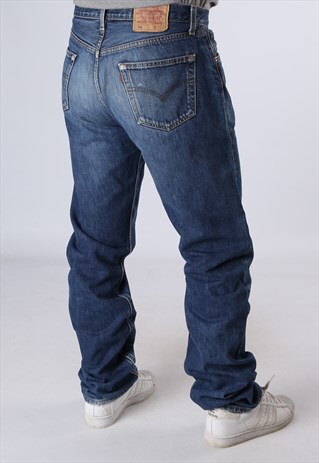 LEVIS 501'S BLUE DENIM JEANS W36 L38 RARE LONG LEG (CN2N)