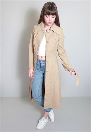 VINTAGE 1970'S AMAZING BEIGE POINT COLLAR MAC