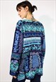 VINTAGE 90'S KENZO FLORAL PATTERN JUMPER LONG SLEEVES