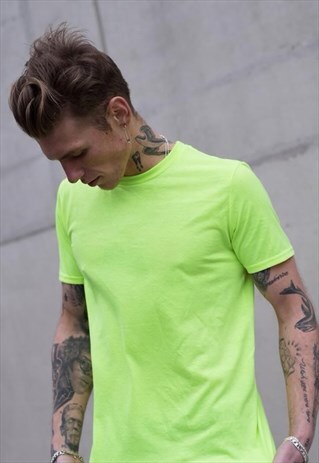 ESSENTIAL BLANK T-SHIRT - NEON GREEN YELLOW