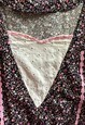 70'S VINTAGE BLACK COTTON FLORAL BROIDERY ANGLAISE DRESS
