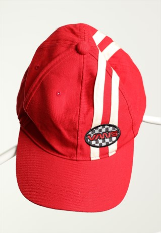 VINTAGE VANS SCRIPT BASEBALL STRAPBACK CAP RED