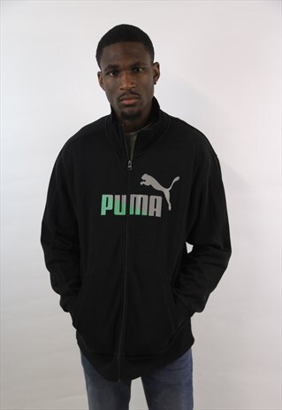 VINTAGE PUMA BLACK ZIP-UP SPORTS JACKET