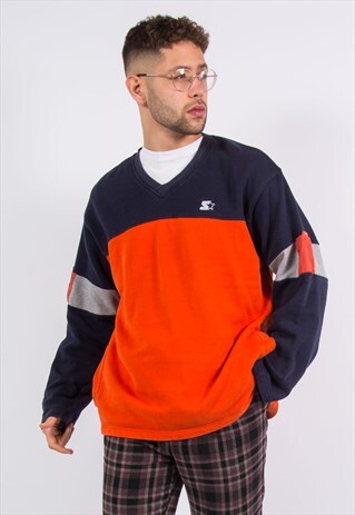 STARTER SWEATSHIRT V-NECK Y2K COLOUR BLOCK