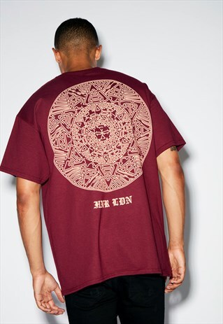 MOSAIC OVERSIZED BURGUNDY TEE
