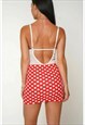 RED BODYCON POLKADOT SEXY HIGHWAIST HUG FITTED MINI SKIRT