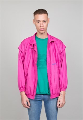 VINTAGE BRIGHT PINK 1990'S SPORTS JACKET BY ADIDAS