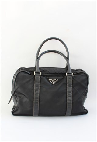 VINTAGE BLACK PRADA NYLON OFFICE SHOULDER BAG