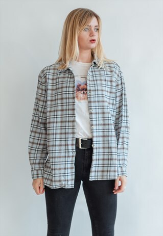 VINTAGE 90S CHECKERED OVERSIZED SHIRT