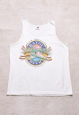 Vintage 80s Single Stitch New Orleans Print Vest