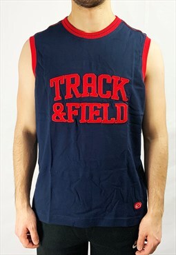 Vintage Nike Track and Field Vest Top in Navy