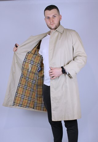 90S VINTAGE BURBERRY TRENCH BEIGE COAT ELEGANT JACKET