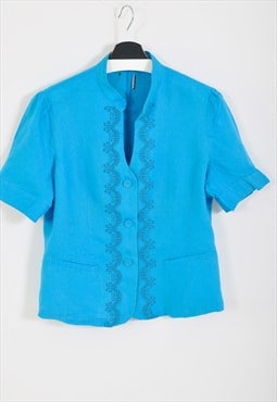 Vintage 90's linen blouse in blue