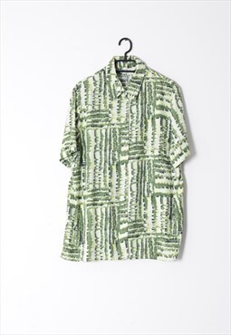 Vintage 90s Pistachio Green Khaki Abstract Grunge Shirt