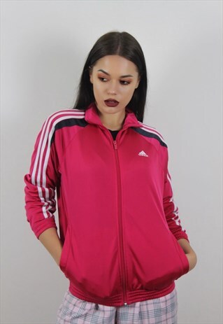 VINTAGE PINK ADIDAS ZIP UP JACET